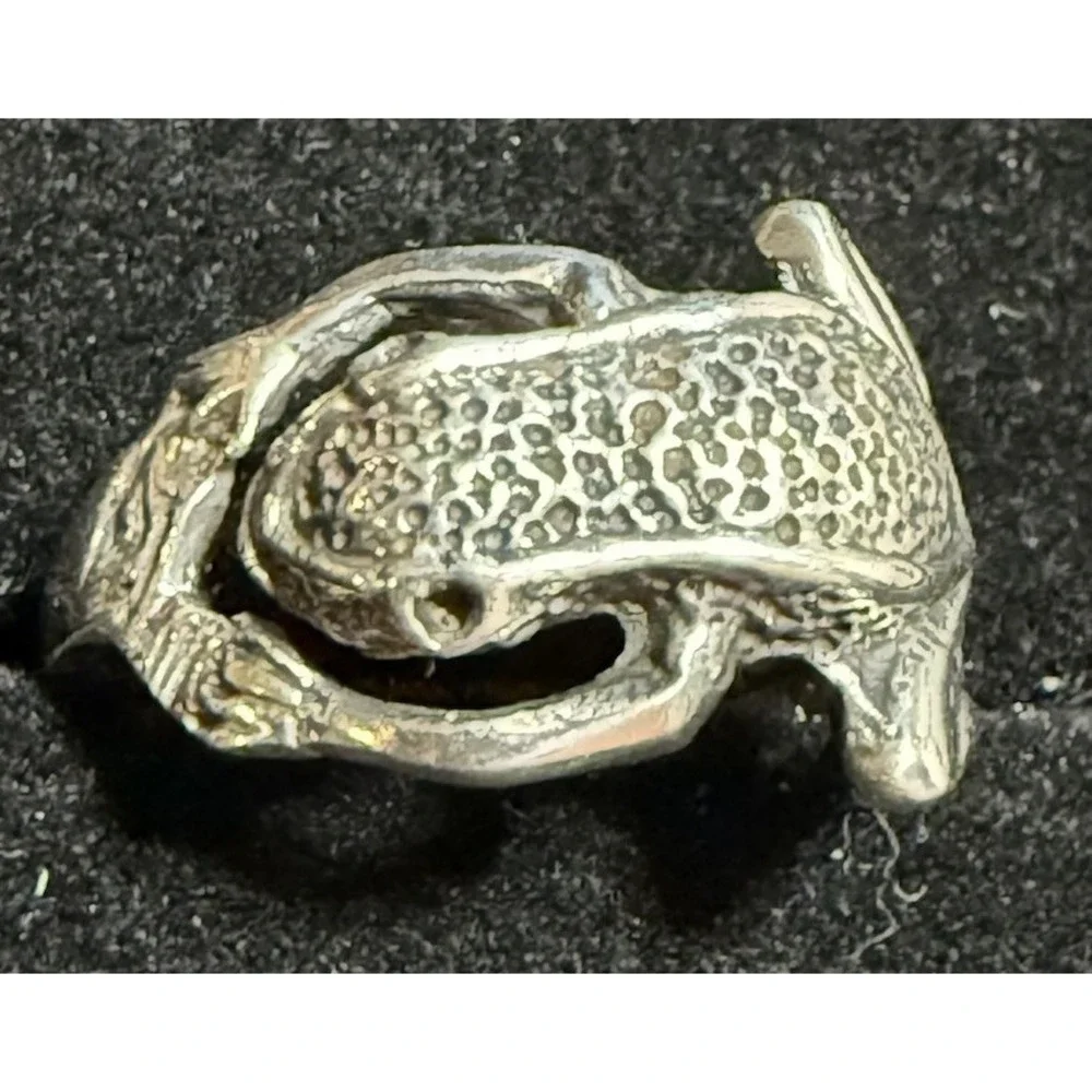 Vintage Sterling Silver 925  Frog Ring Size 8.75